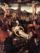 CORNELISZ VAN OOSTSANEN, Jacob Crucifixion with Donors and Saints fdg Sweden oil painting reproduction